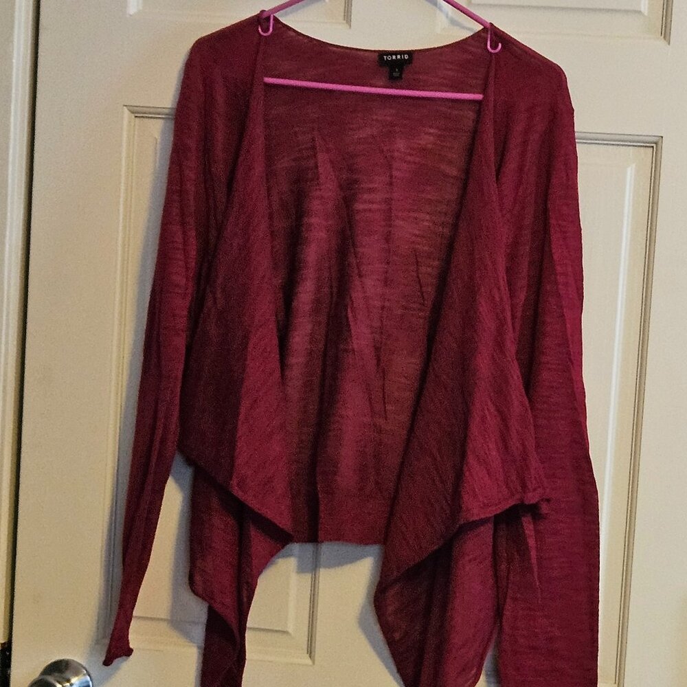 Cranberry open cardigan